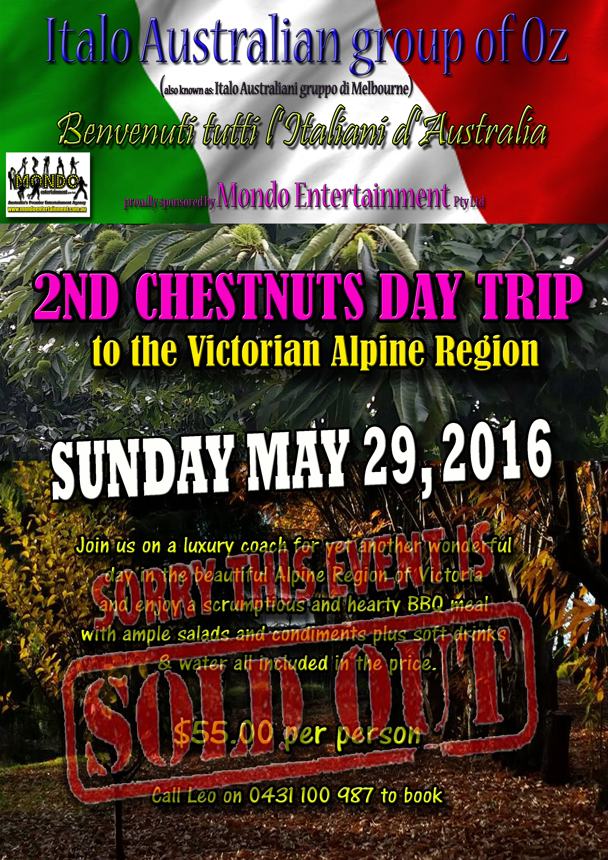 chestnuts day trip May 2016 SOLD OUT