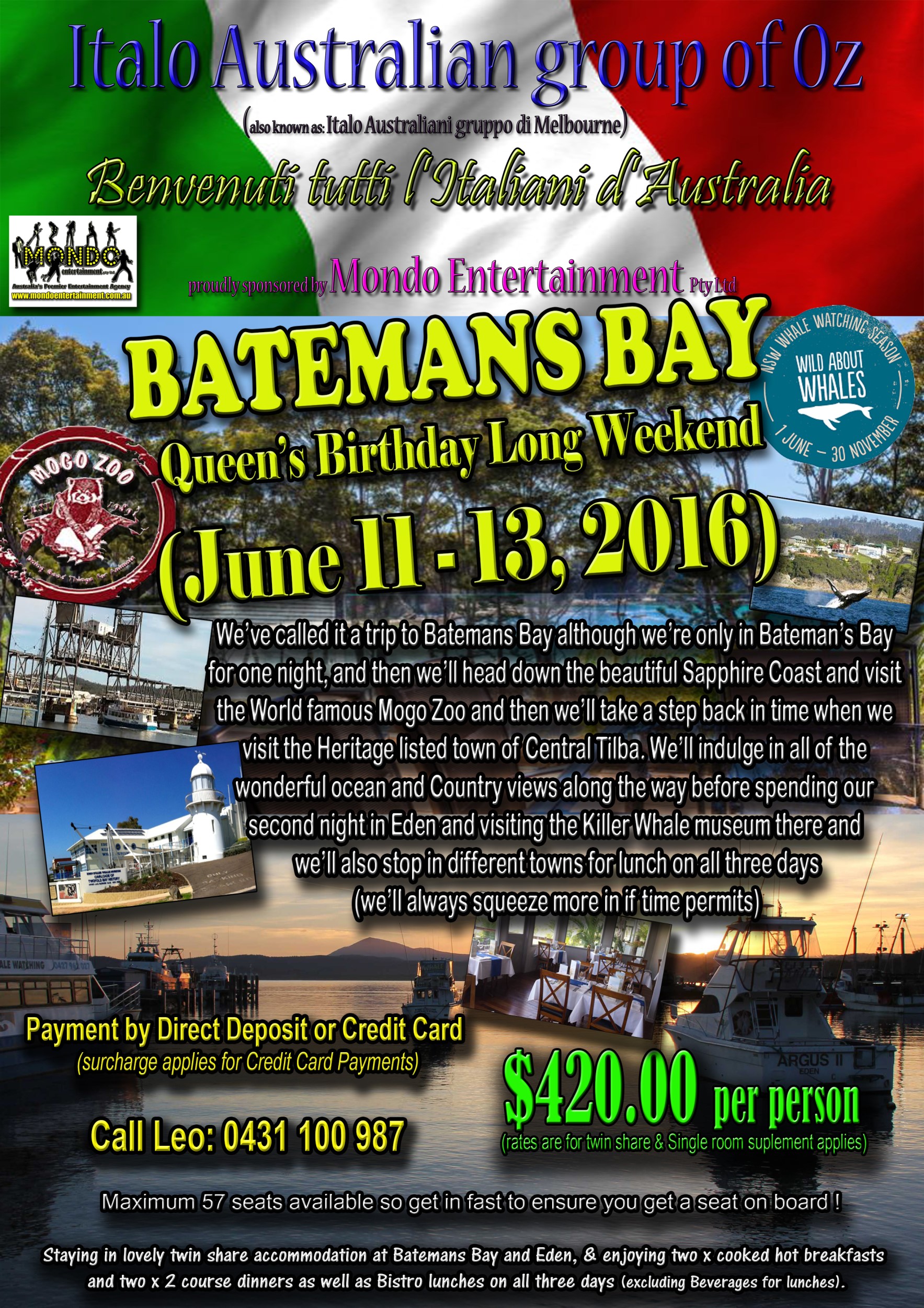 ITALO AUSTRALIAN GROUP – QUEENS BIRTHDAY WEEKEND TRIP TO BATEMANS BAY
