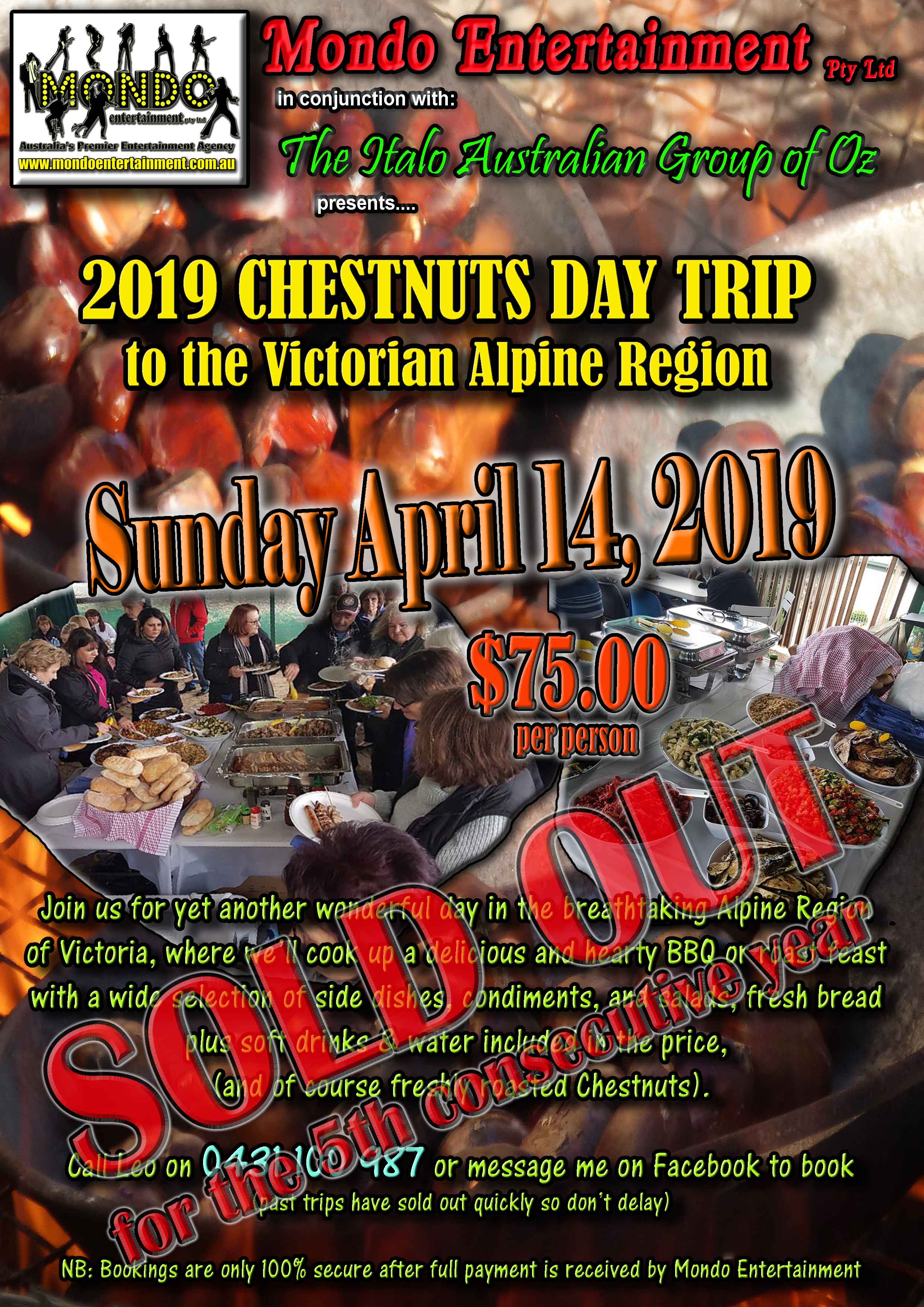 2019 CHESTNUTS TRIP 140419 -SOLD OUT