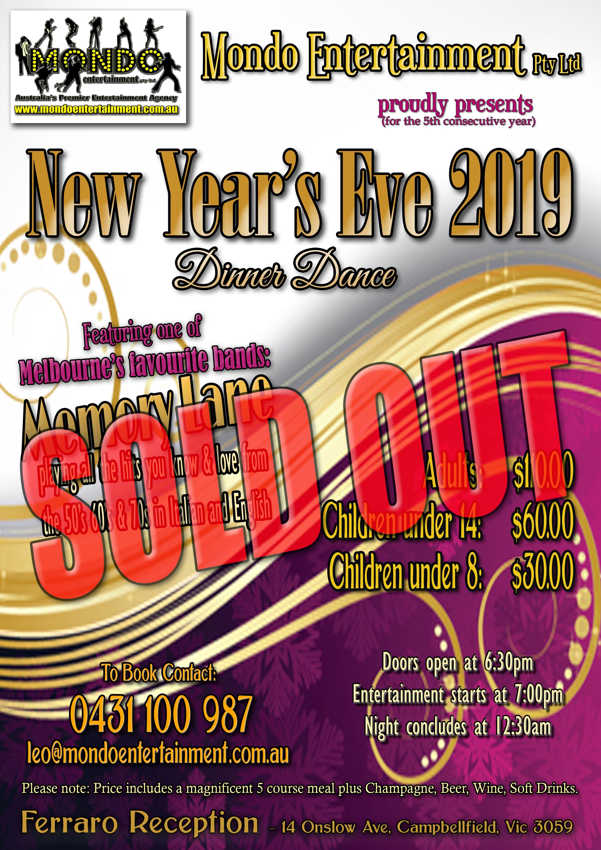 NYE 2019-2020- SOLD OUT
