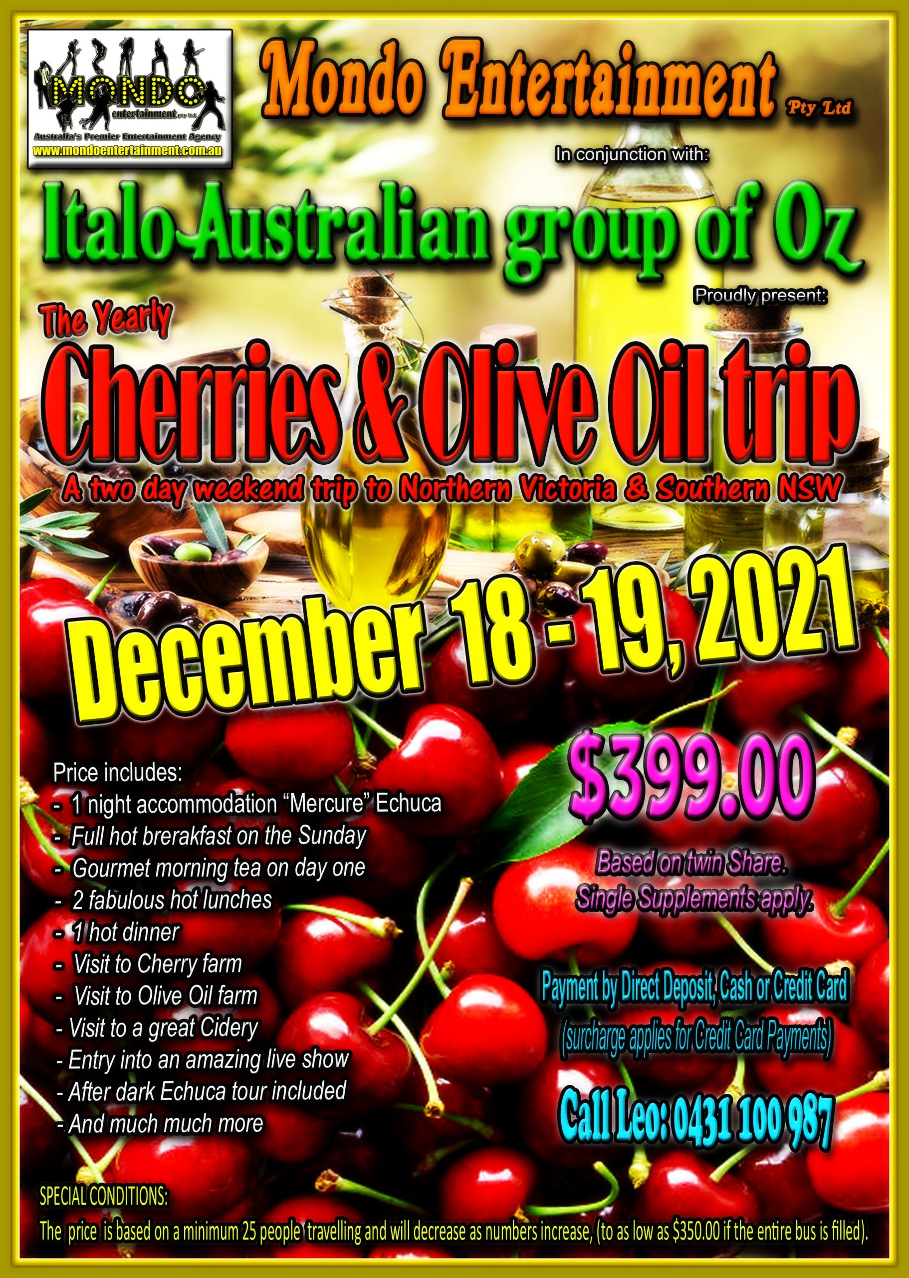 CHERRIES & OLIVE OIL 2 DAY WEEKEND – orton