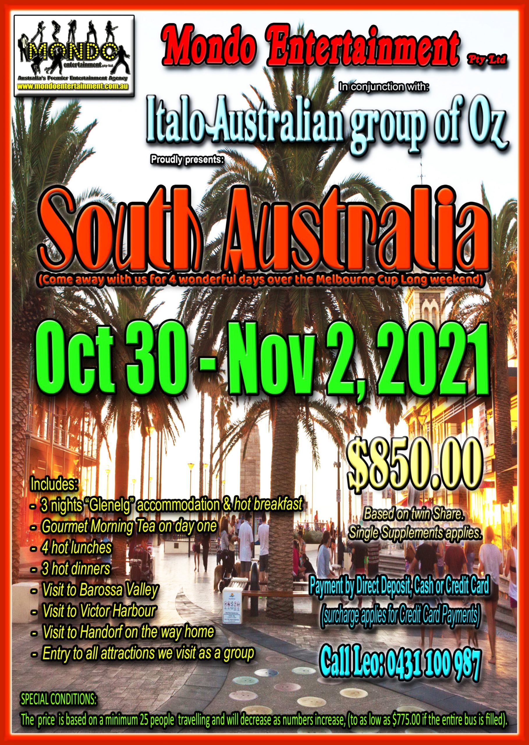 SOUTH AUSTRALIA 4 DAY WEEKEND – orton