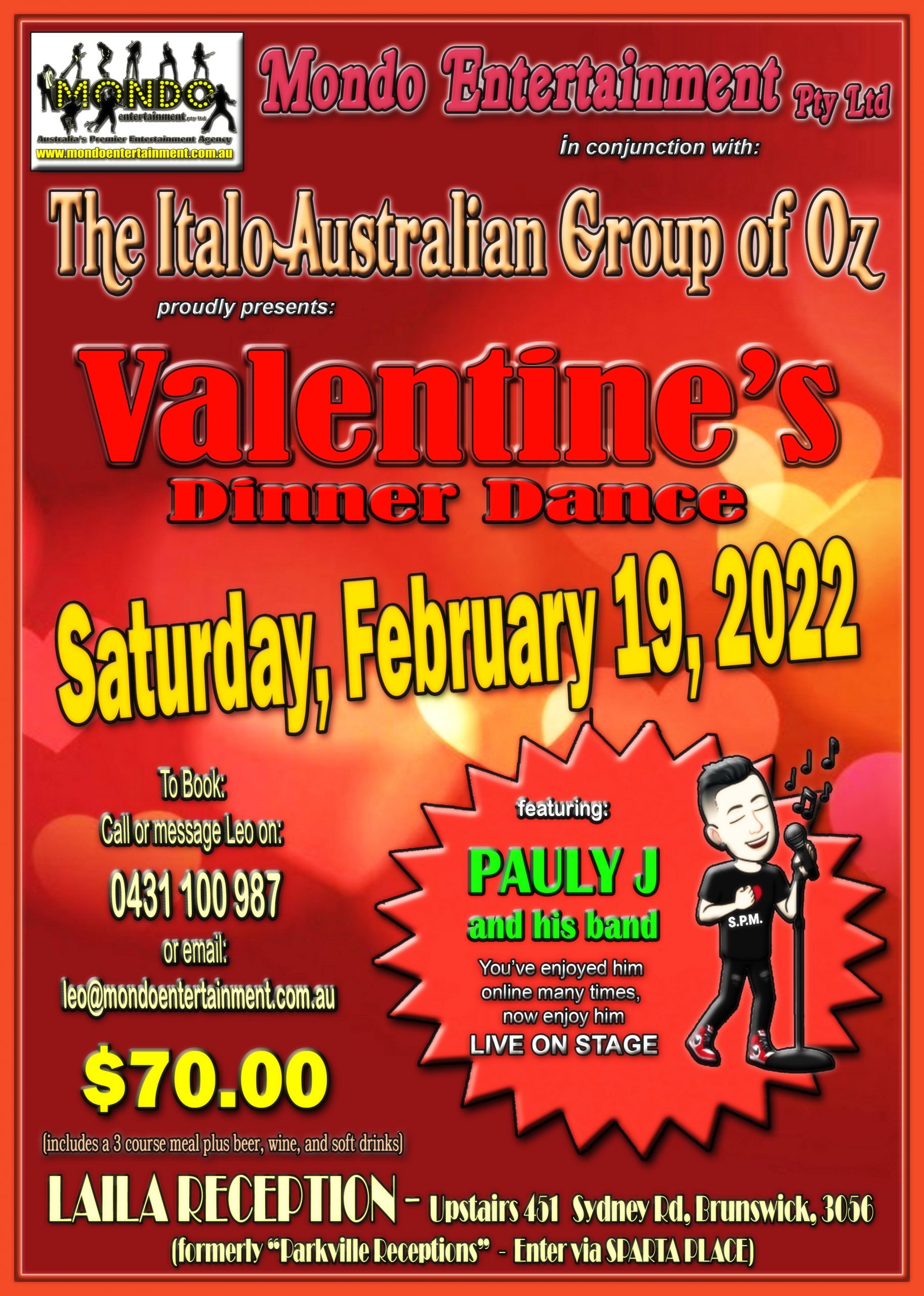 VALENTINES DINNER DANCE 2022 – POSTER – ORTON