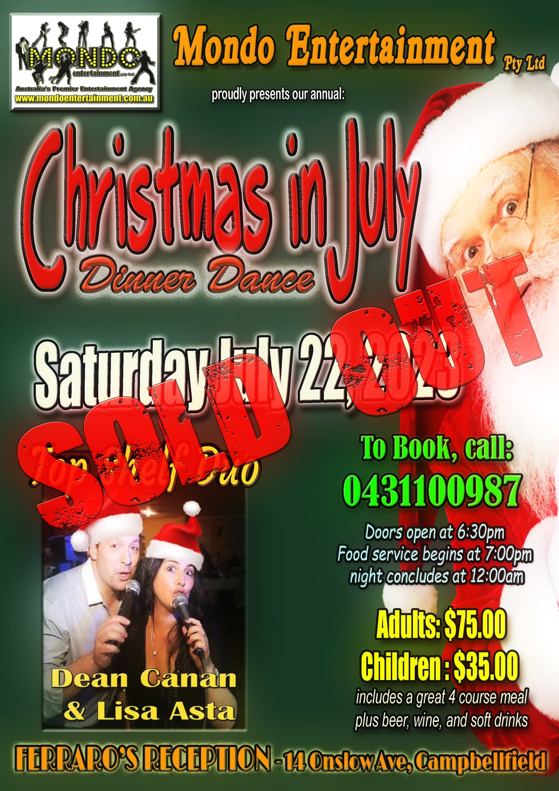 CHRISTMAS IN JULY DINNER DANCE 220723 – SOLD OUT ORTON