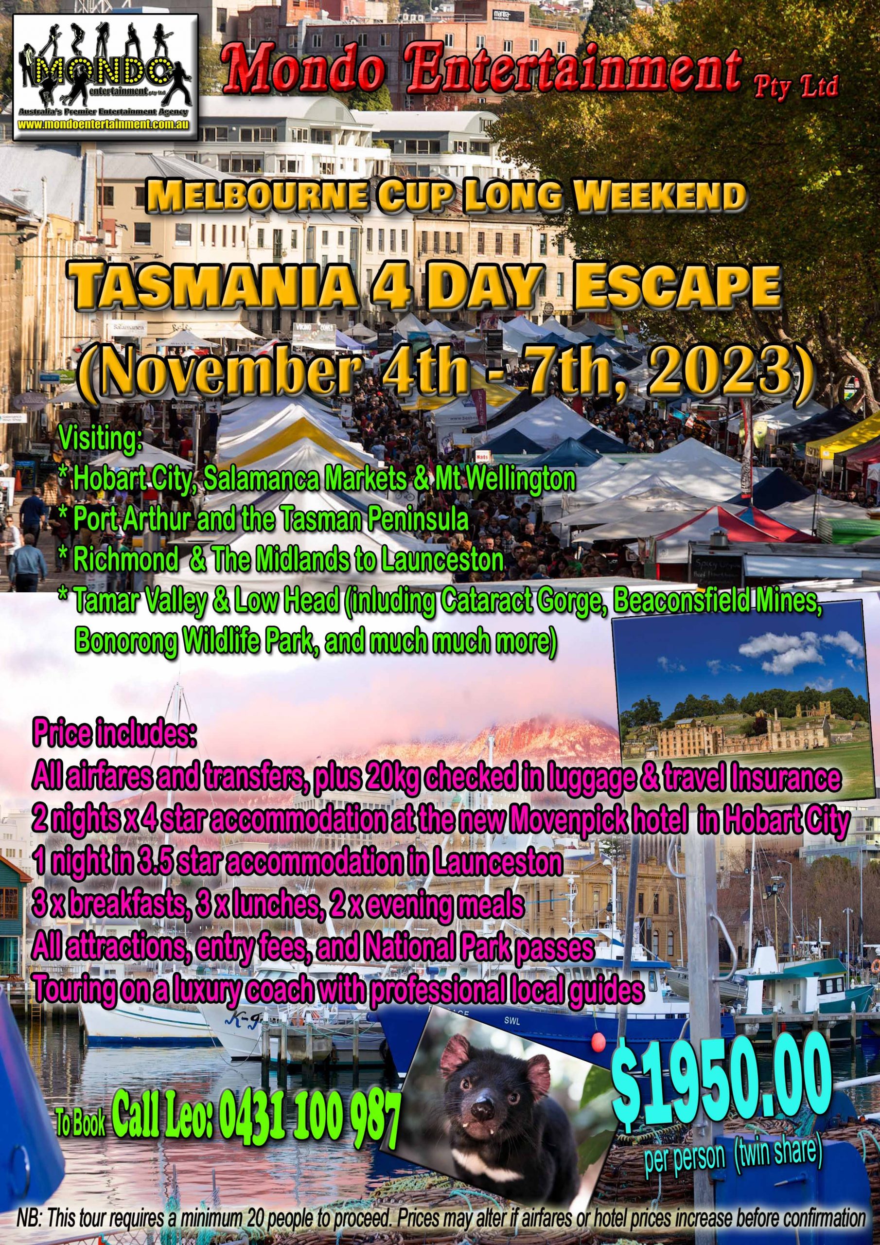 Melb Cup long weekend – 4 Day Tassie trip 2023