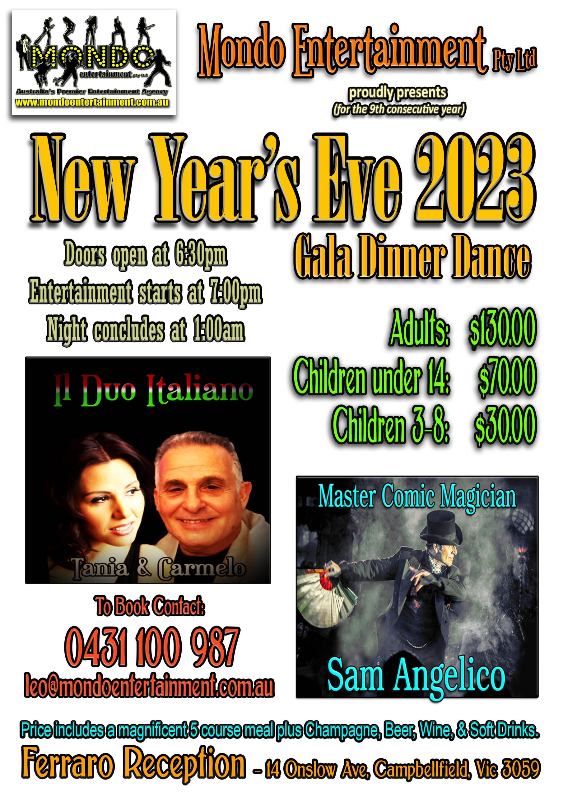 New Year’s Eve Gala Dinner Dance 2023-24