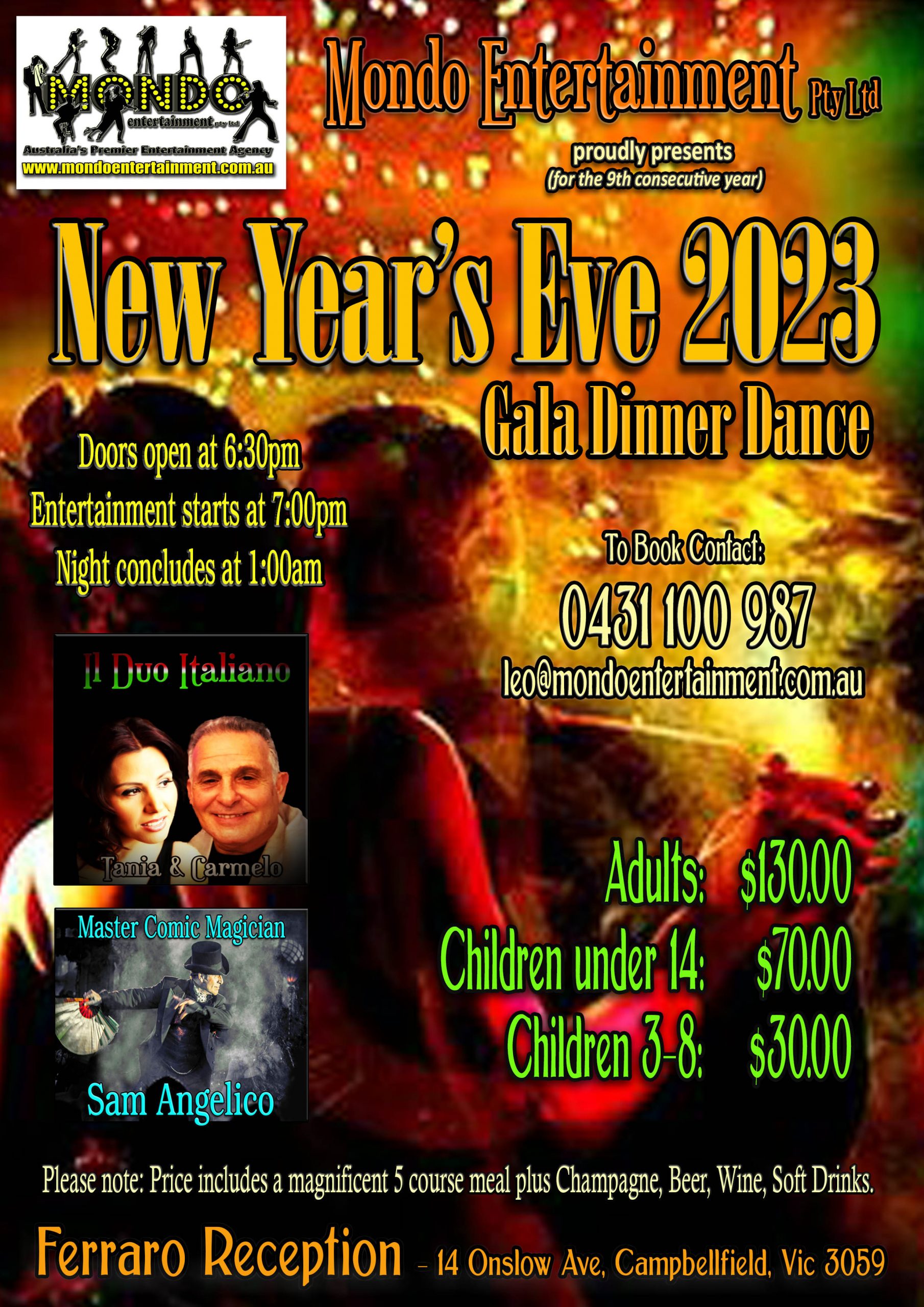 NYE DINNER DANCE 2023 – 2024 – with Tania, Carmelo & Sam Angelico images