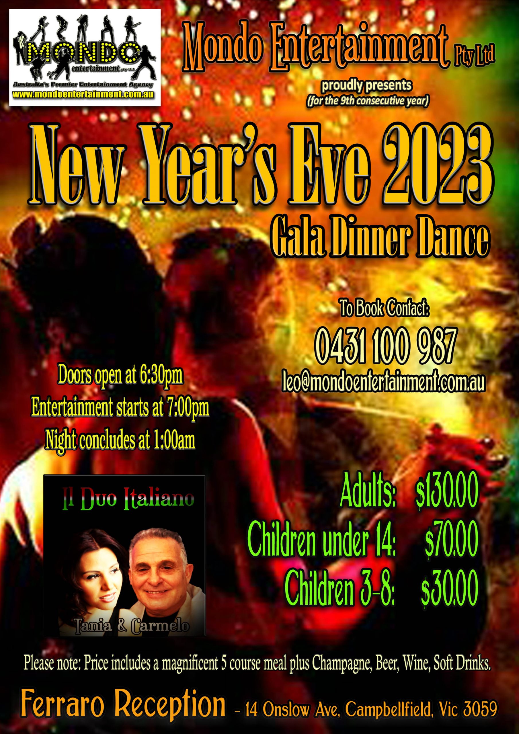 NYE DINNER DANCE 2023 – 2024 – with Tania & Carmelo image