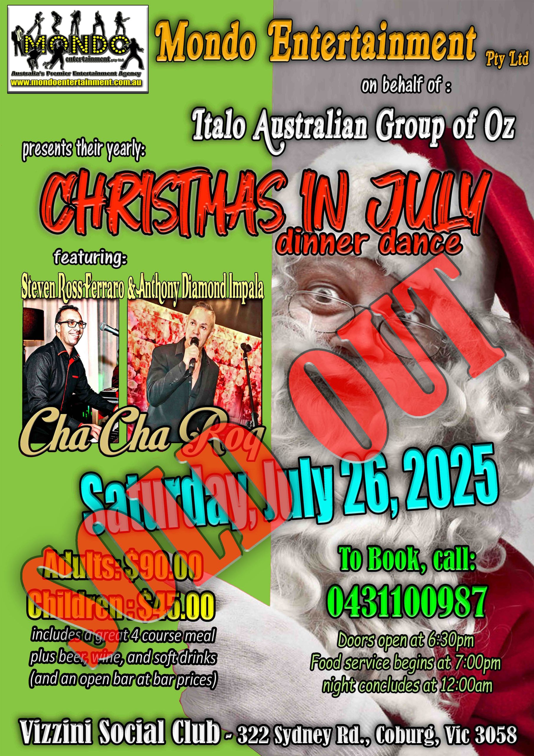 XMAS IN JULY – VIZZINI CLUB – A4 SIZE – SOLD OUT
