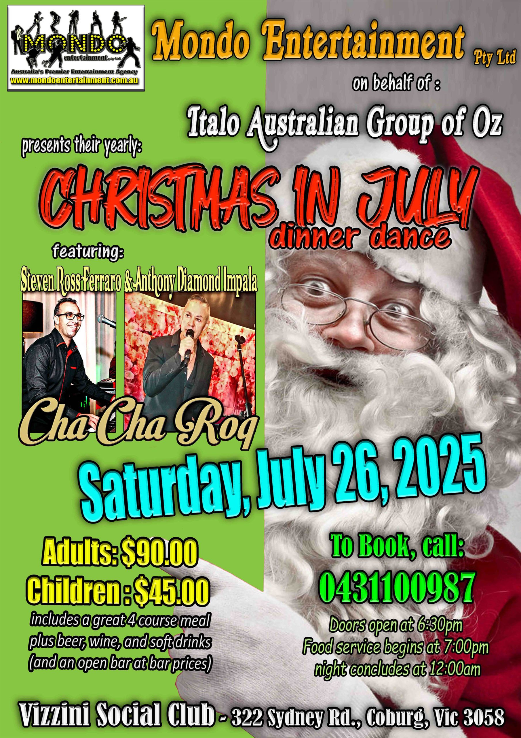 XMAS IN JULY – VIZZINI CLUB – A4 SIZE