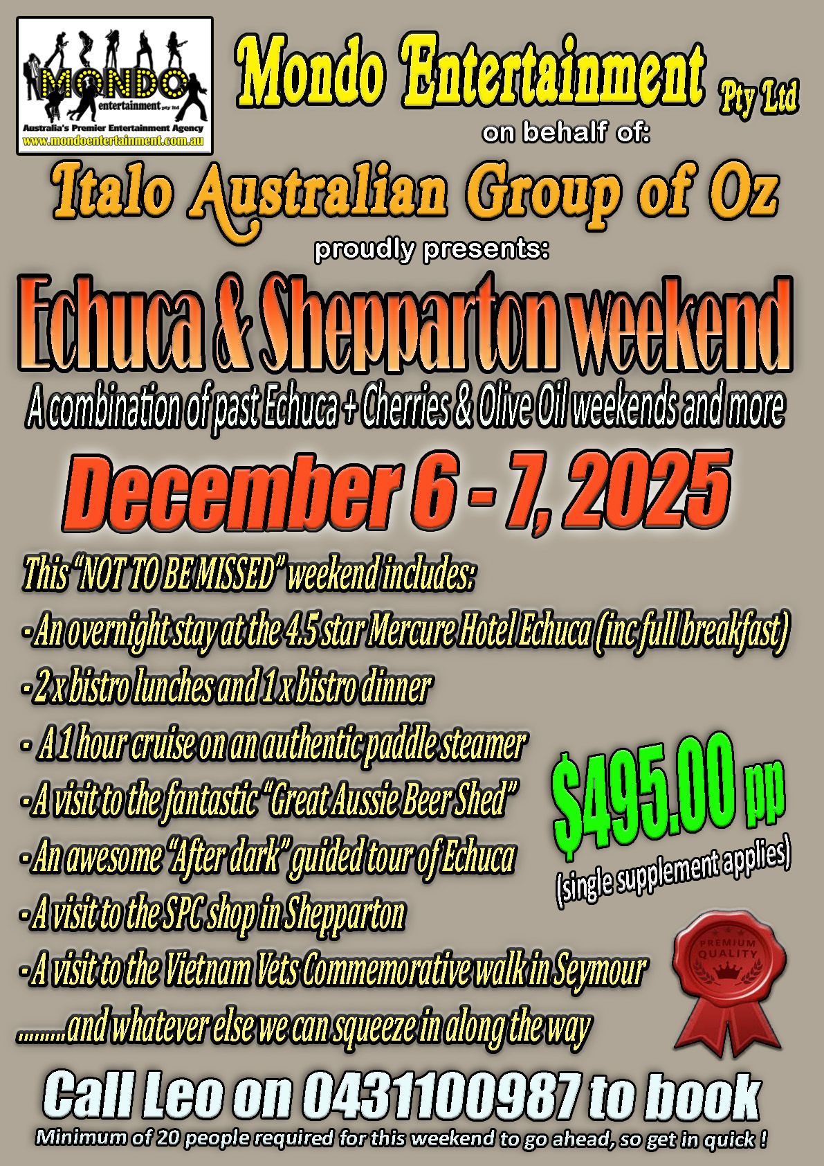 ECHUCA & SHEPPARTON WEEKEND 2025